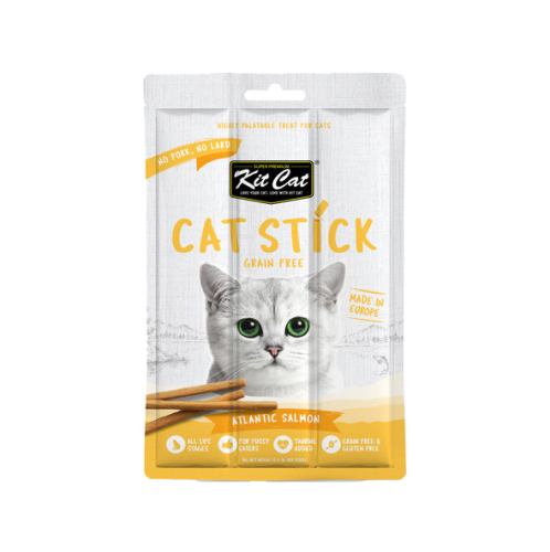 كت كات عصى سمك السلمون الأطلسي مكافئات خالية من الحبوب للقطط 3×5 جرام
