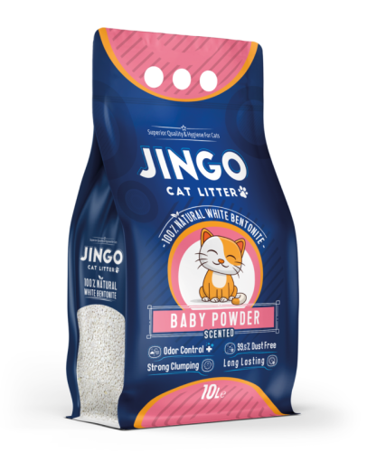 جينقو رمل للقطط برائحة بودرة الأطفال 20 لتر