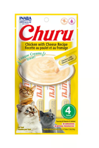 اينابا تشورو مكافئات للقطط بالدجاج والجبنة 4*14غ