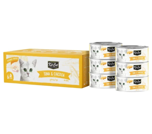 كت كات علب متعددة اقتصادية للقطط بالتونا والدجاج 6x50g