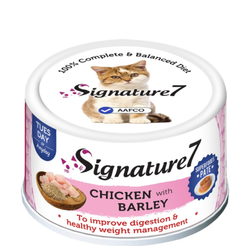 سقنتشر 7 طعام رطب للقطط دجاج مع الشعير 80g