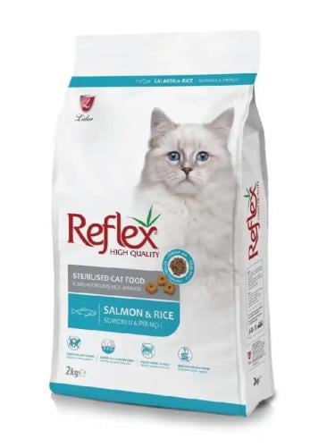 ريفليكس طعام جاف بالسلمون والأرز للقطط المعقمة 2kg