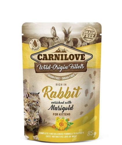 كارنيلوف غذاء القطط الرطب أرنب بزهرة المخملية 85G