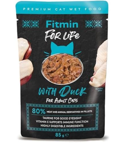 فيتمين اظرف طعام رطب للقطط بالبط 85g