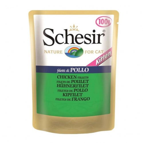 شيزر ظرف دجاج بالجلي للقطط الصغيرة كيتن 100g