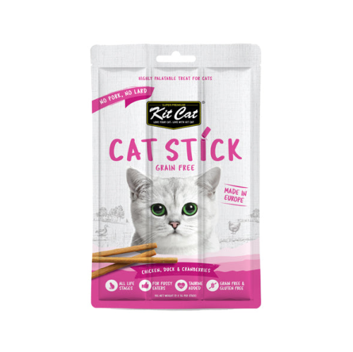 كت كات عصي سمك السلمون والمأكولات البحرية مكافئات خالية من الحبوب للقطط 3×5 جرام