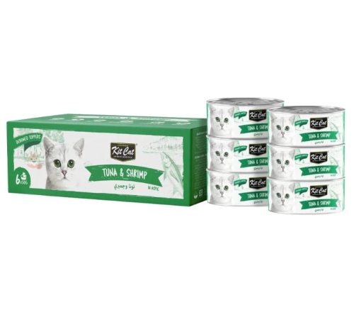 كت كات علب متعددة اقتصادية للقطط بالتونا والجمبري 6x50g