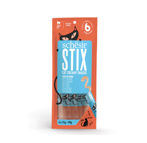 شيزر ستيكس اظرف كريمة بنكهة السلمون مكافآت للقطط 6×15 جرام
