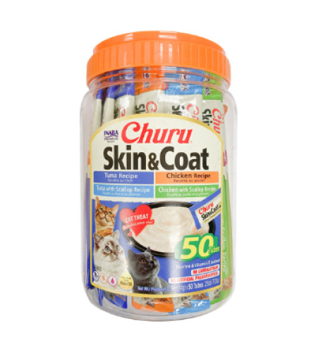 تشورو تشكيلة العناية بالجلد و المعطف مكافئات للقطط، 50 × 14 جرام