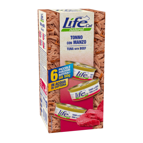 لايف كات معلبات اقتصادية تونة مع لحم بقري 6*50g