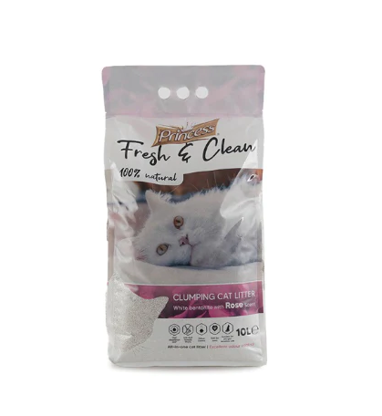 برنسس رمل معطر للقطط برائحة الروز 10 لتر
