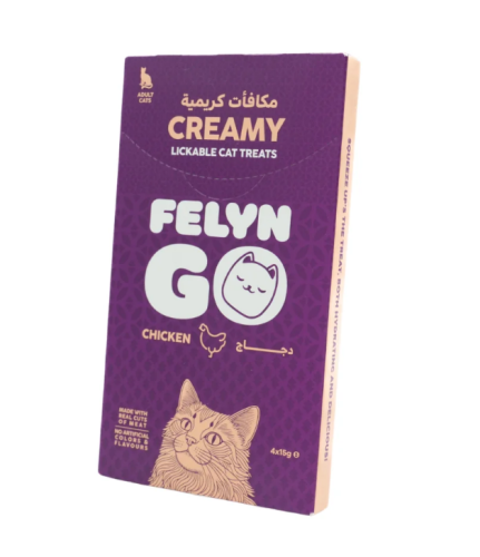 فيلاين قو مكافئات كريمه بنكهة الدجاج  للقطط 4×15 جرام