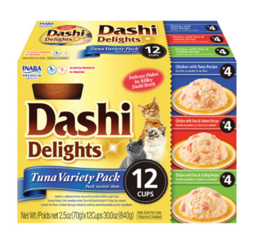 اينابا داشي ديلايتس طعام رطب للقطط بنكهات منوعة من التونة 70*12غ