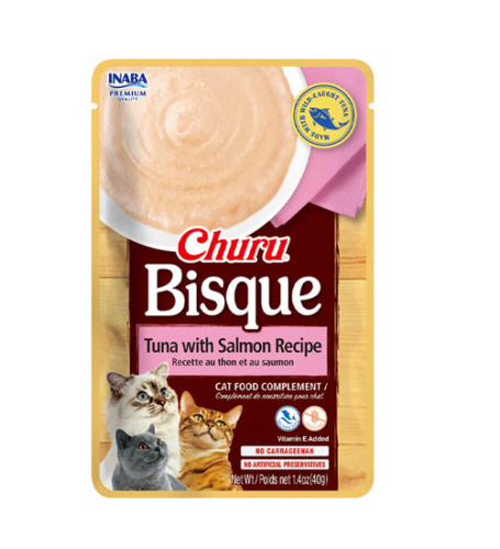 إينابا تشورو طعام رطب كريمه التونة مع وصفة سمك السلمون للقطط 40 جرام