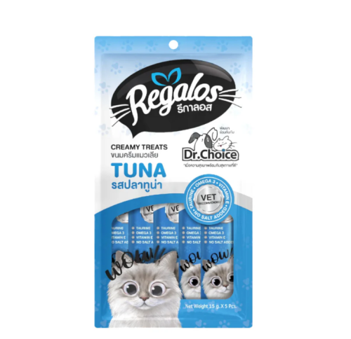 ريقالوس مكافآت كريمية للقطط بنكهة التونة 15gx5