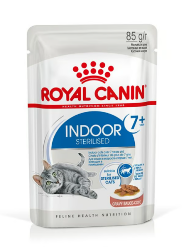 رويال كانيين ظروف ان دور +7 للقطط المعقمة مع المرق 85g
