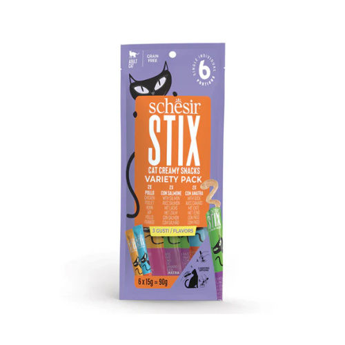 شيزر ستيكس مجموعه اظرف بنكهات مختلفه مكافآت للقطط 6×15 جرام