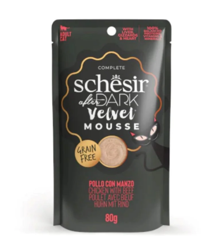 شيزر افتر دارك موس فيلفت طعام رطب هريس للقطط بنكهة الدجاج واللحم البقري 80g