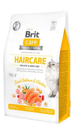 بريت طعام جاف خالي من الحبوب لقطط للعناية بالشعر 2kg