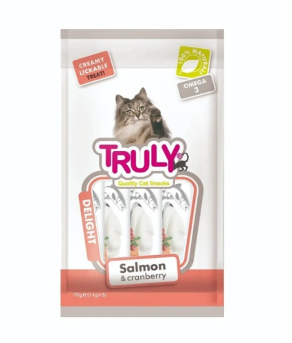 ترولي مكافأة ممتعة للقطط سالمون وتوت بري 70g