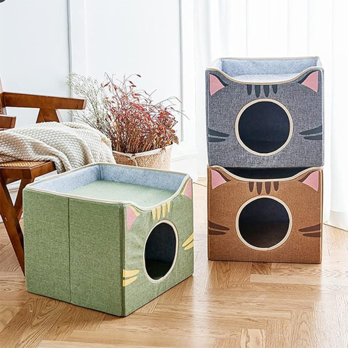 بيت وسرير للقطط قابل للطي