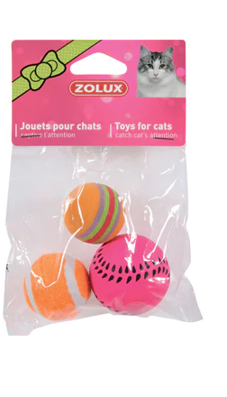 زولكس 3 كرات برتقالية متنوعة للقطط