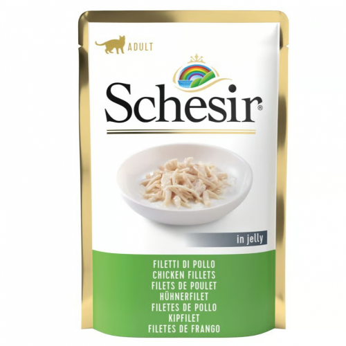 شيزر ظرف فيليه الدجاج بالجلي طعام رطب للقطط 85g