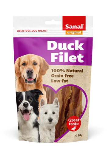 سنال شرائح فيليه البط وجبة خفيفه و مكافئات للكلاب 80 جرام
