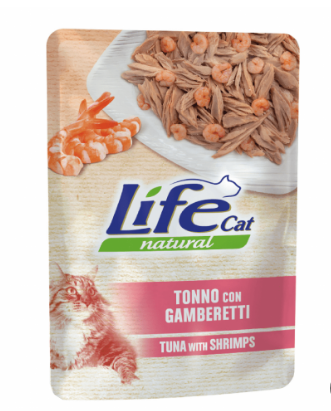 لايف كات طعام رطب للقطط تونا مع الروبيان 70g