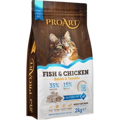 برو ارت طعام جاف للقطط بالسمك والدجاج 2kg