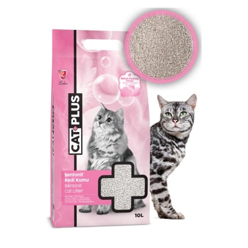 كات بلس رمل للقطط برائحة بودرة الأطفال 10 لتر