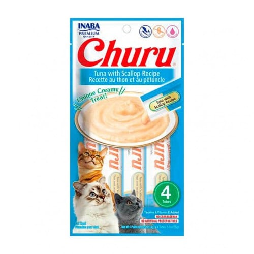 اينابا تشورو مكافئات للقطط دجاج مع المحار 4*14غ