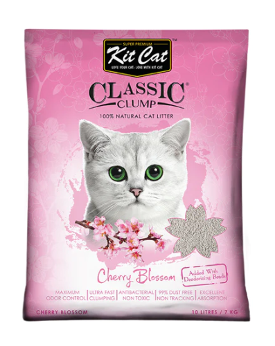 كت كات رمل كلاسيك للقطط برائحة زهر الكرز 10 لتر