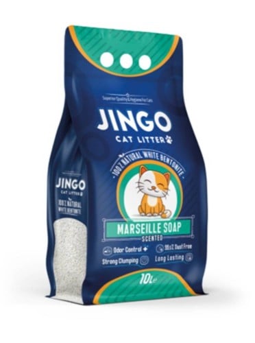 جينقو رمل للقطط برائحة الصابون 10 لتر