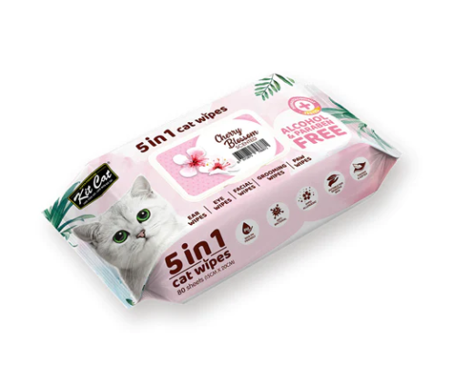 كت كات مناديل معطرة 5في1برائحة زهرة الكرز 80 منديل