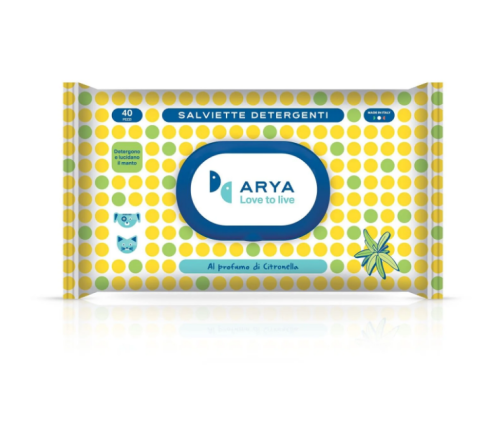 اريا مناديل رطبة برائحة عشب الليمون - 40 منديل