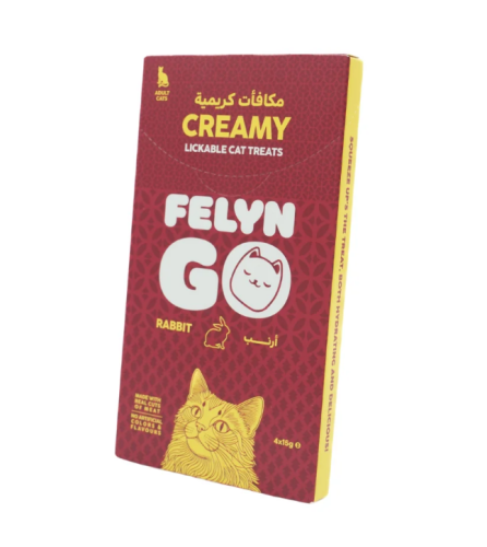 فيلاين قو مكافئات كريمه بنكهة لحم الارنب للقطط 4×15 جرام
