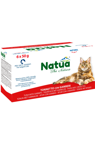 ناتوا طعام رطب للقطط بالتونا والروبيان 6x50g