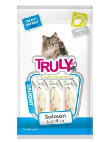 ترولي مكافأة ممتعة للقطط سالمون وسمك 70g