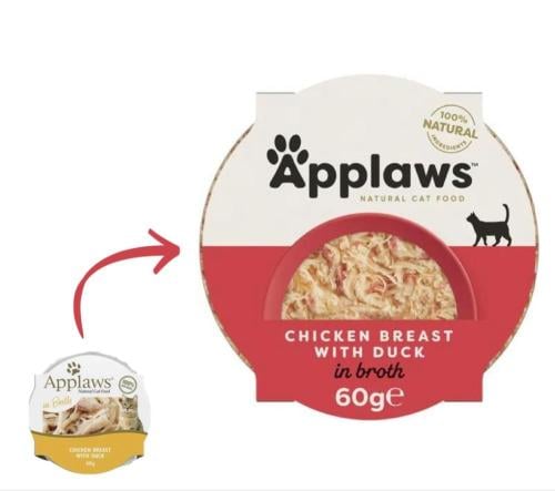 ابلاوز صحن طعام رطب للقطط دجاج مع البط 60g
