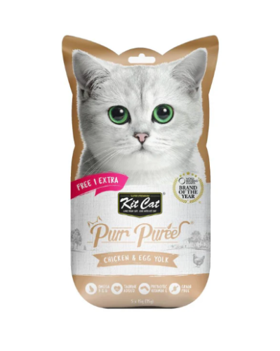 كت كات مكافأة للقطط بالدجاج وصفار البيض 5x15g