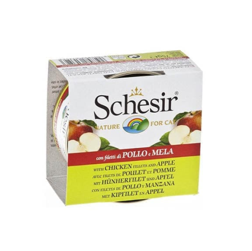 شيزر معلبات شرائح الدجاج مع التفاح طعام رطب للقطط 70 جرام