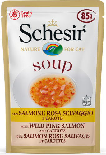 شيزر شوربة السالمون والجزر طعام رطب للقطط 85g