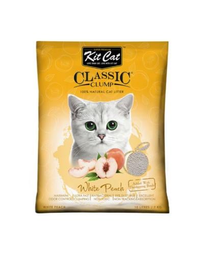 كت كات رمل كلاسيك للقطط برائحة الخوخ 10 لتر