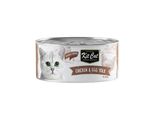 كت كات معلبات بالدجاج وصفار البيض للقطط 80g