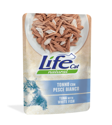 لايف كات طعام رطب بالتونة والسمك الابيض 70 جم