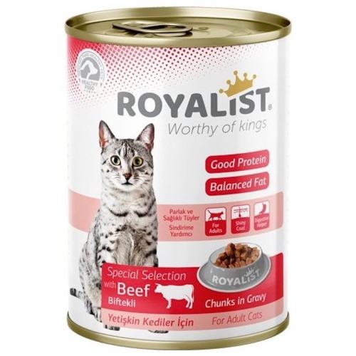 روياليست طعام رطب للقطط قطع اللحم البقري مع المرق 400g