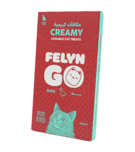 فيلاين قو مكافئات كريمه بنكهة البط للقطط 4×15 جرام