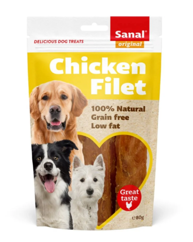 سنال شرائح الدجاج مكافئات للكلاب 80غ