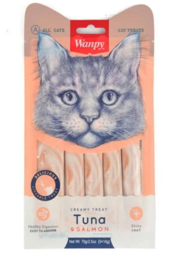 وانبي مكافأة كريمية للقطط بالتونة والسالمون 70g